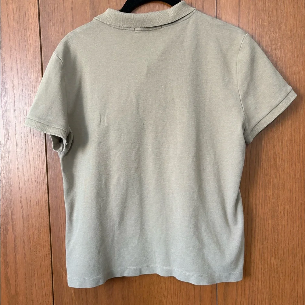 Lauren Ralph Lauren Olive Green Polo Crop Top Size Large Cotton Slim Fit Y2K - Picture 5 of 7
